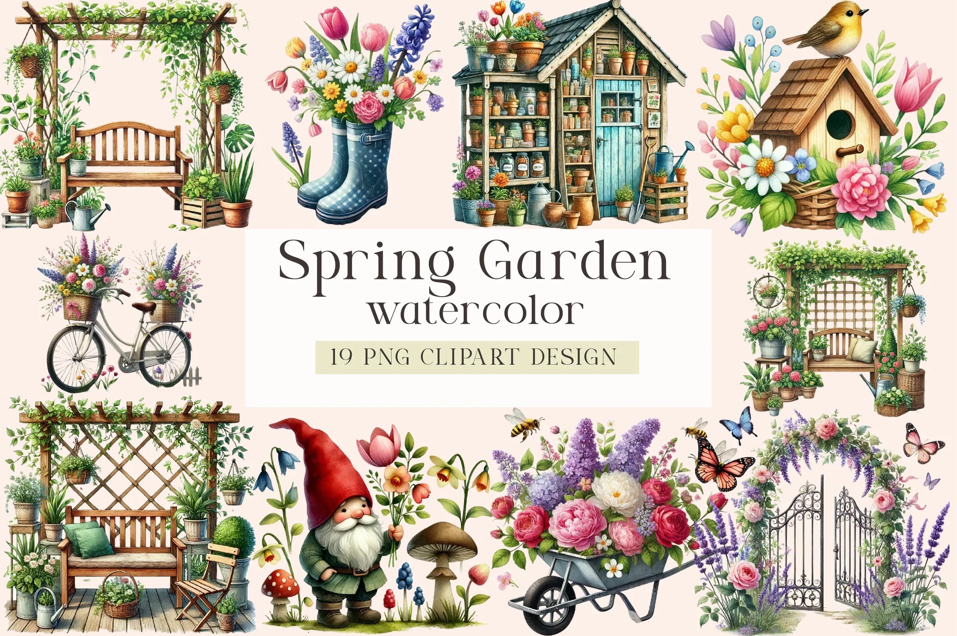 Spring Garden Clipart Bundle - CraftNest - Digital Crafting and Art