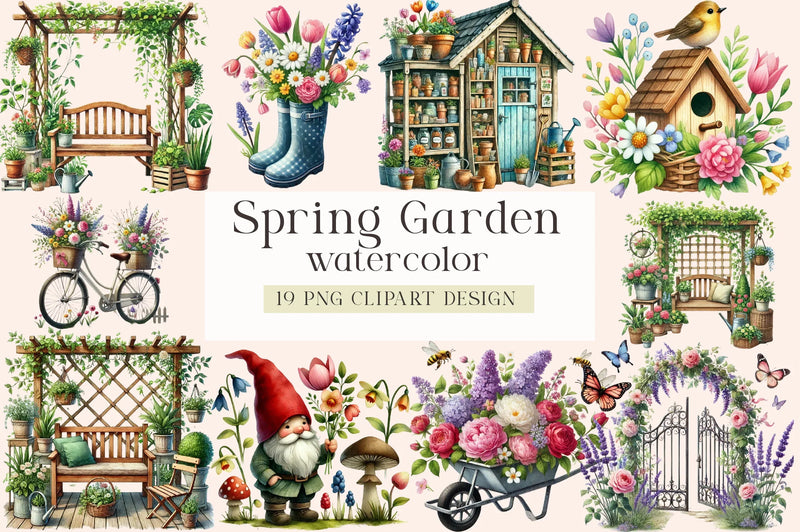 Spring Garden Clipart Bundle - CraftNest - Digital Crafting and Art