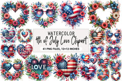 4th of July Love Clipart Bundle - CraftNest - Digital Crafting and Art