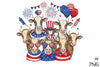 4th of July USA Patriotic Highland Cows Clipart Bundle