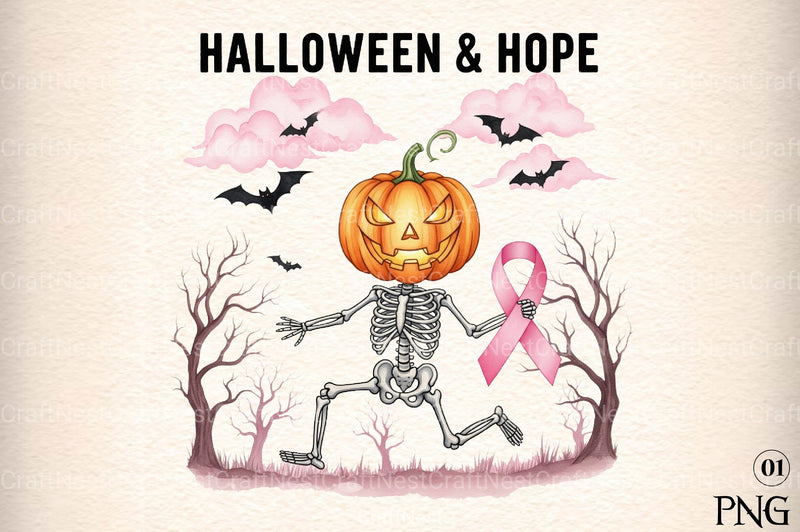 Halloween Breast Cancer Clipart Bundle 67 - CraftNest - Digital Crafting and Art