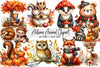 Autumn Animal Fall Clipart Bundle