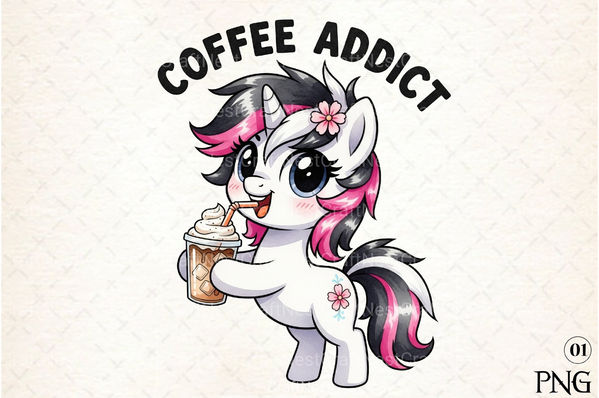 Coffee Addict Cute Horse Clipart Bundle - CraftNest - Digital Crafting and Art