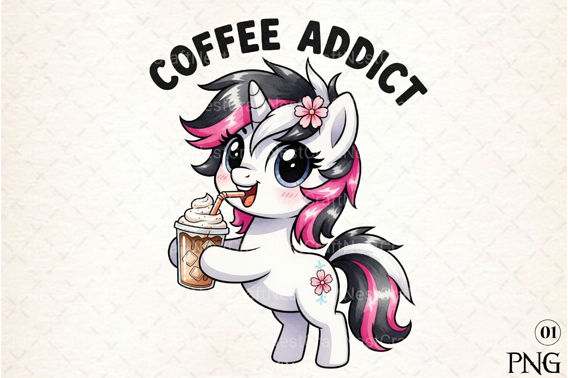 Coffee Addict Cute Horse Clipart Bundle - CraftNest - Digital Crafting and Art