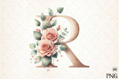 Floral Alphabet Clipart Bundle 3 - CraftNest - Digital Crafting and Art