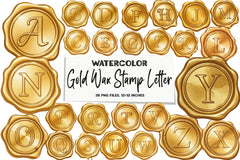 Gold Wax Stamp Letter Clipart Bundle - CraftNest - Digital Crafting and Art