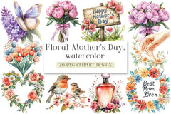 Floral Mother's Day Clipart Bundle - CraftNest - Digital Crafting and Art