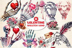 Valentine Skeleton Hand Clipart Bundle 1 - CraftNest - Digital Crafting and Art
