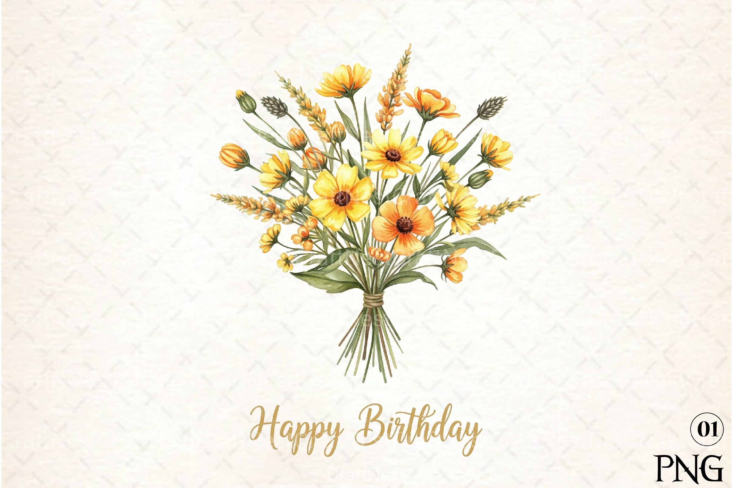 Wildflowers Brushstroke Clipart Bundle 2 - CraftNest - Digital Crafting and Art