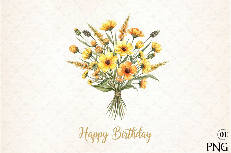 Wildflowers Brushstroke Clipart Bundle 2 - CraftNest - Digital Crafting and Art