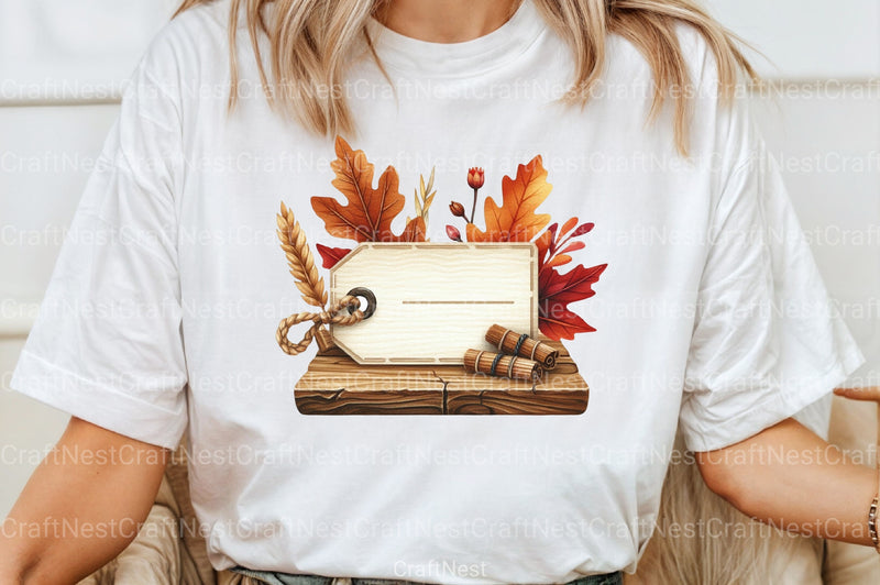 Vintage Wooden Autumn Tags Clipart Bundle 777 - CraftNest - Digital Crafting and Art