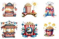 4th of July Popcorn Clipart Bundle - CraftNest - Digital Crafting and Art