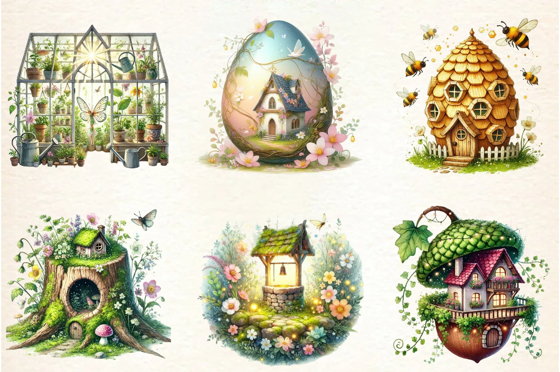Spring Fairy House Clipart Bundle - CraftNest - Digital Crafting and Art