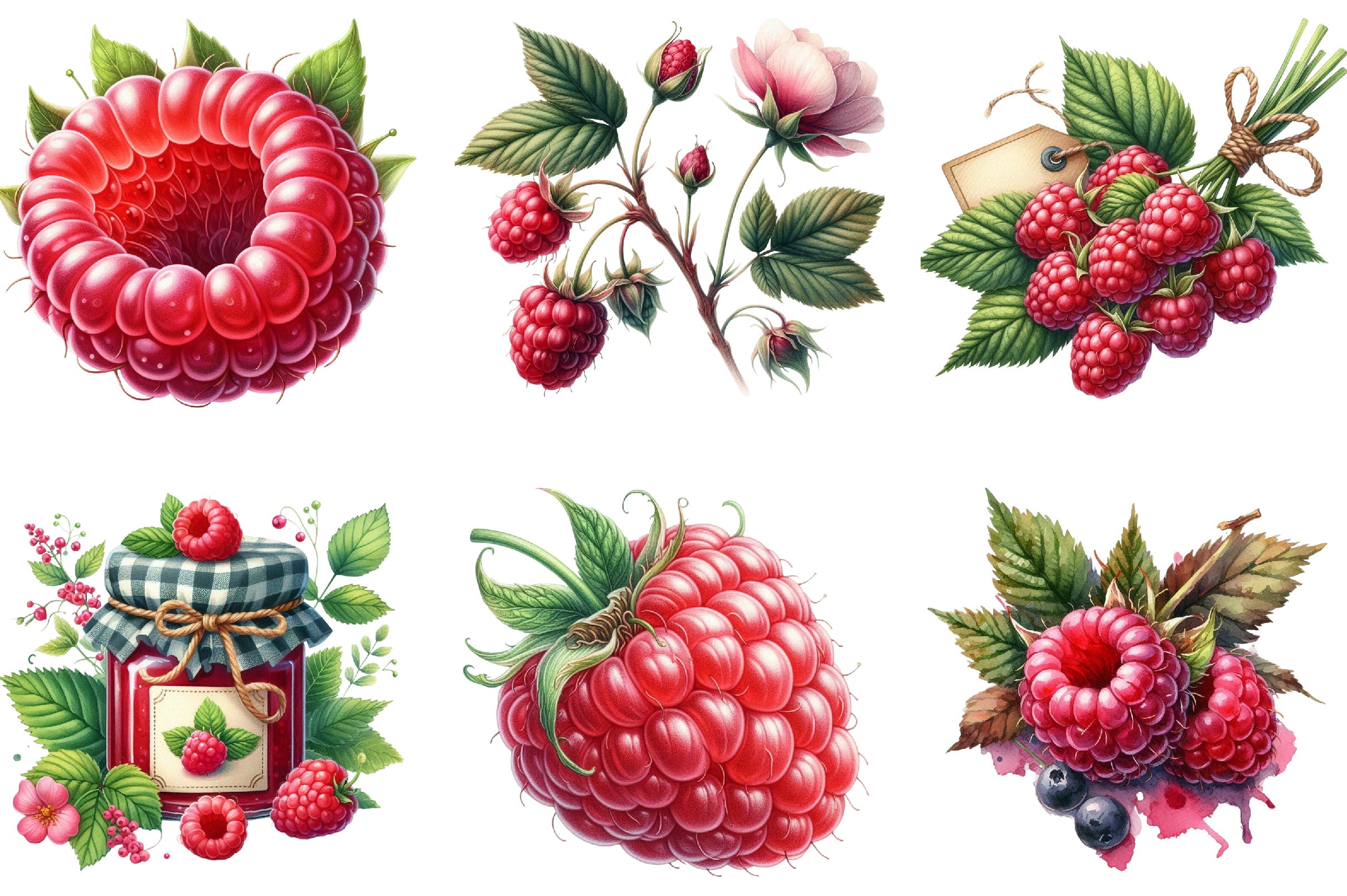 Raspberry Clipart Bundle