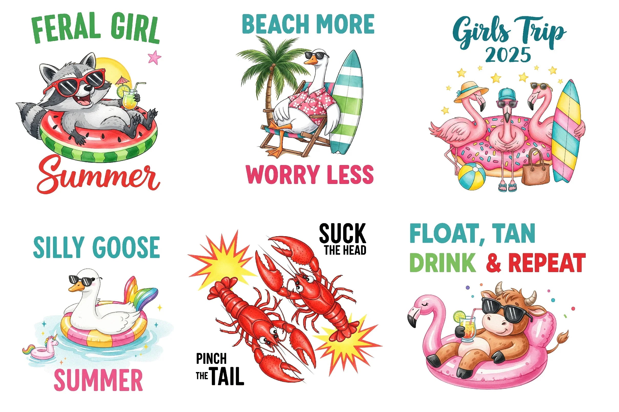 Summer Funny Animals Clipart Bundle - CraftNest - Digital Crafting and Art