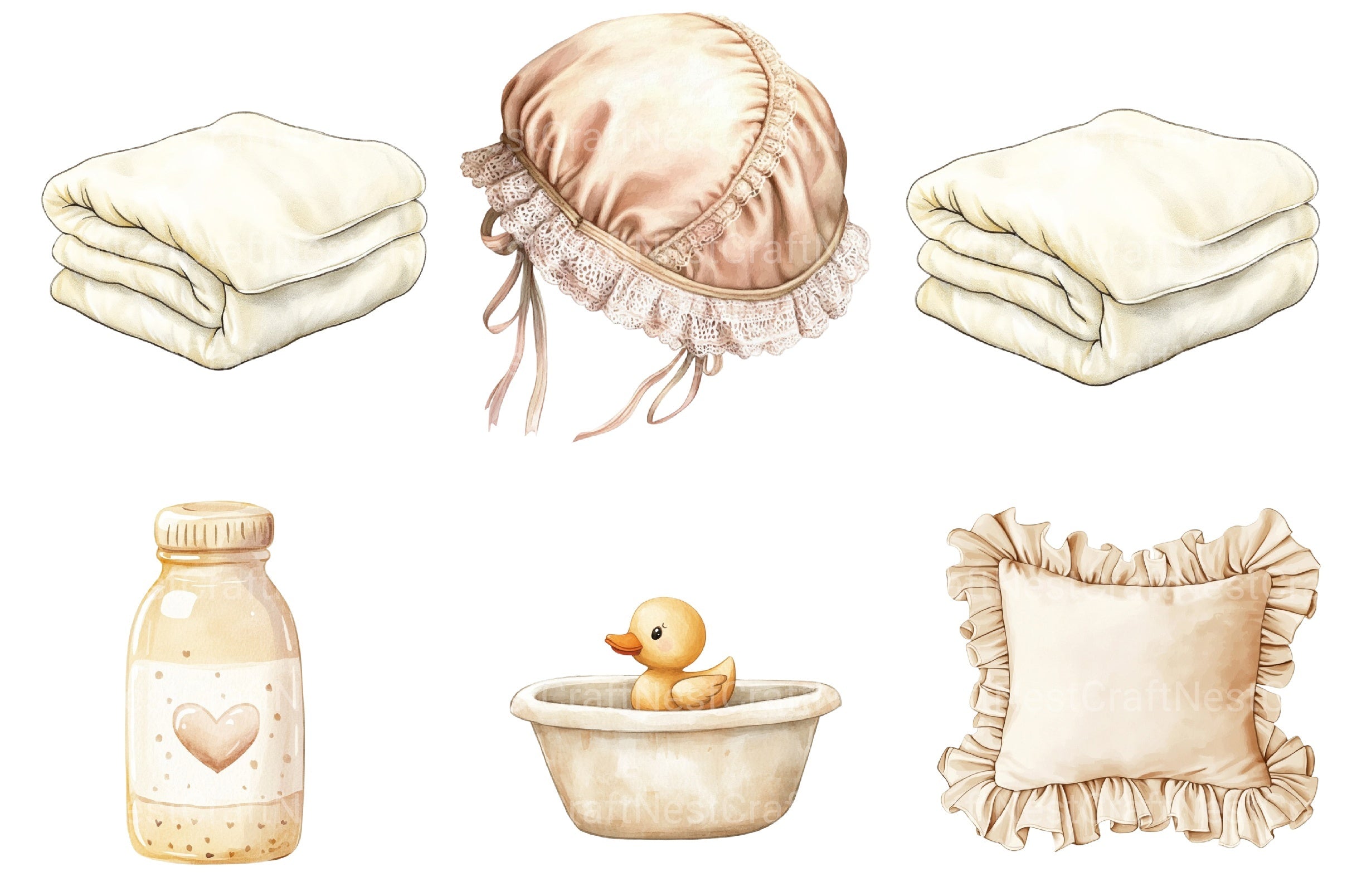 Neutral Baby Clipart Bundle - CraftNest - Digital Crafting and Art