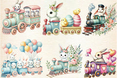 Bunny Train Clipart Bundle 157 - CraftNest - Digital Crafting and Art