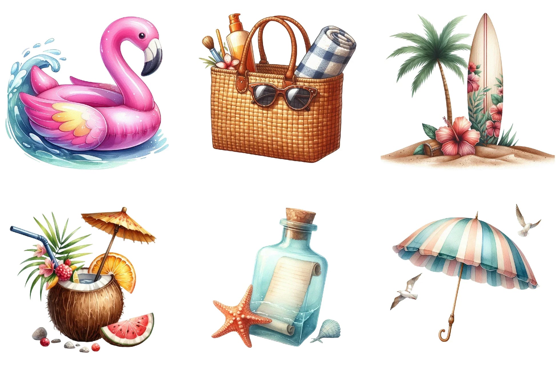 Summer Beach Clipart Bundle - CraftNest - Digital Crafting and Art