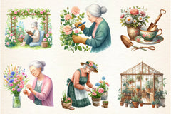 Gardening Grandma Flower Clipart Bundle - CraftNest - Digital Crafting and Art
