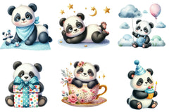 Baby Panda Clipart Bundle - CraftNest - Digital Crafting and Art
