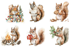Christmas Squirrel Holiday Clipart Bundle - CraftNest - Digital Crafting and Art