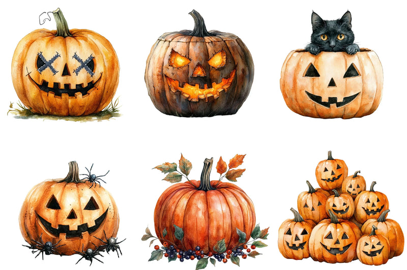 Halloween Pumpkin Clipart Bundle - CraftNest - Digital Crafting and Art