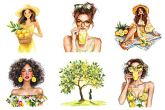 Summer Lemon Woman Clipart Bundle - CraftNest - Digital Crafting and Art