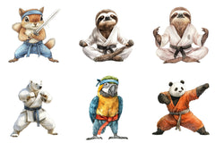 Martial Arts Animals Clipart Bundle - CraftNest - Digital Crafting and Art
