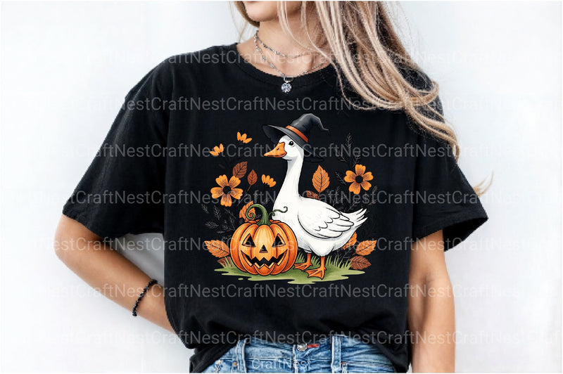 Floral Halloween Silly Goose Fall Clipart Bundle - CraftNest - Digital Crafting and Art
