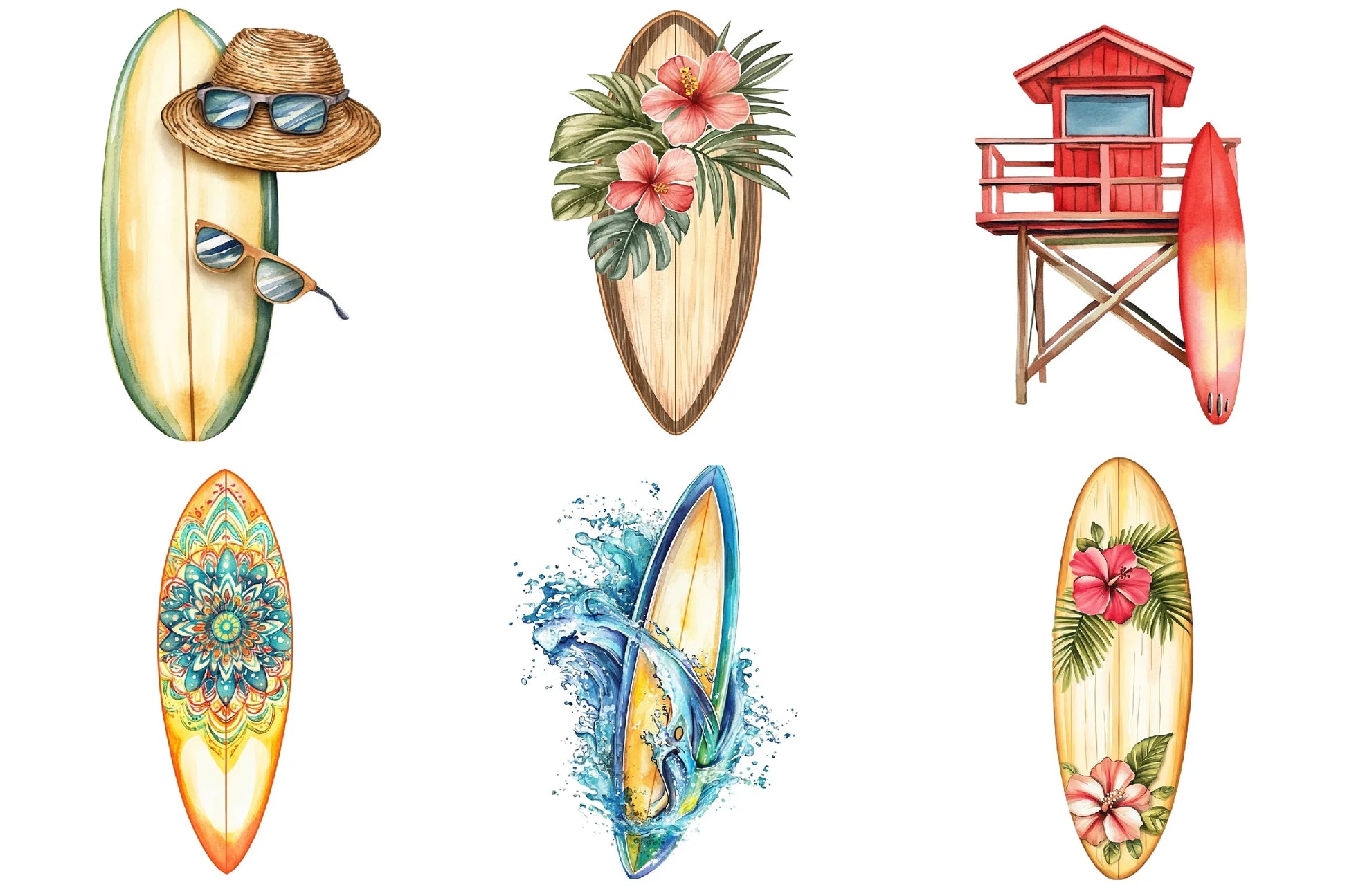 Summer Surfboard Clipart Bundle - CraftNest - Digital Crafting and Art