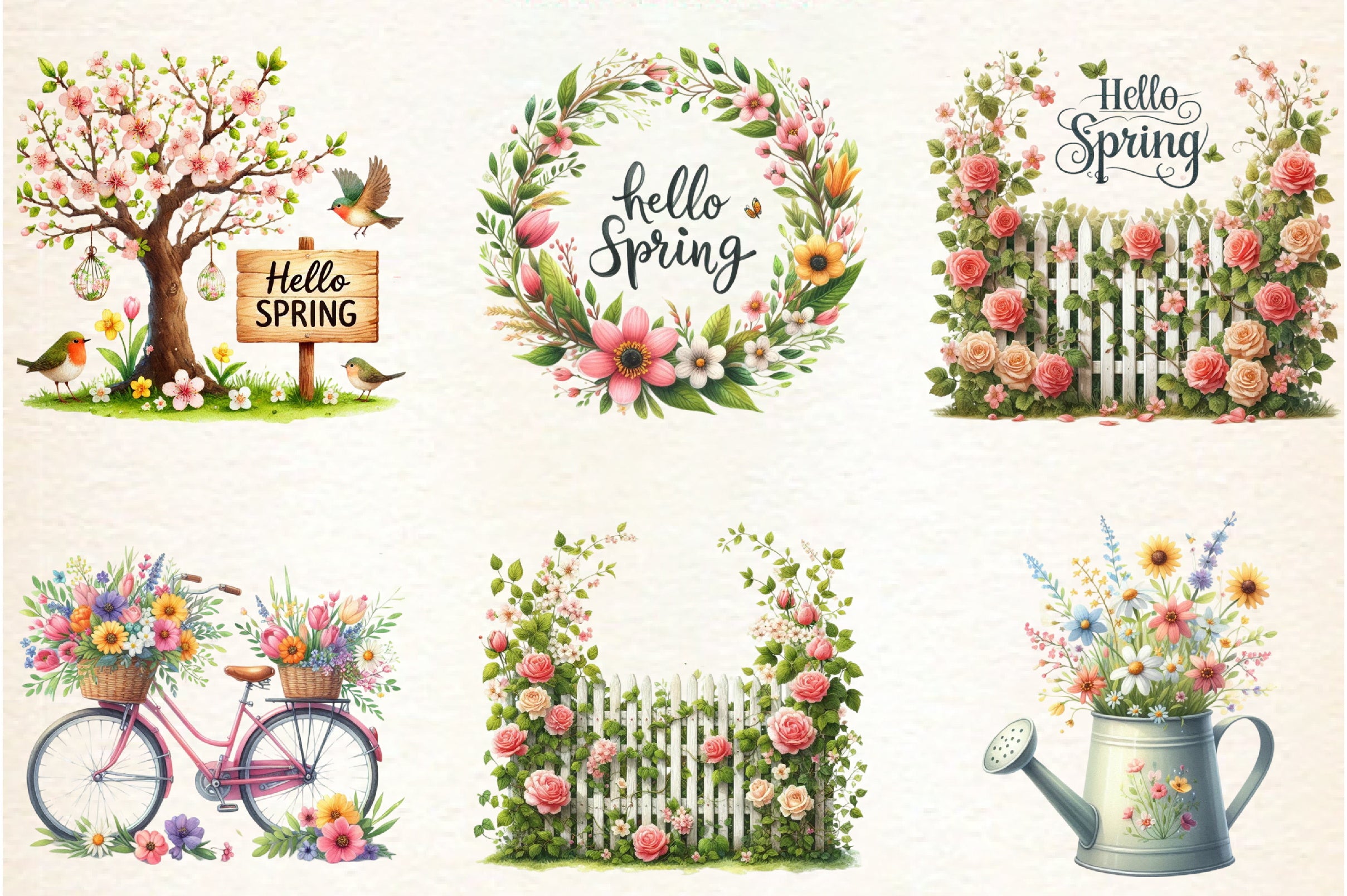 Hello Spring Clipart Bundle