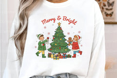 Merry & Bright Retro Christmas Clipart Bundle - CraftNest - Digital Crafting and Art