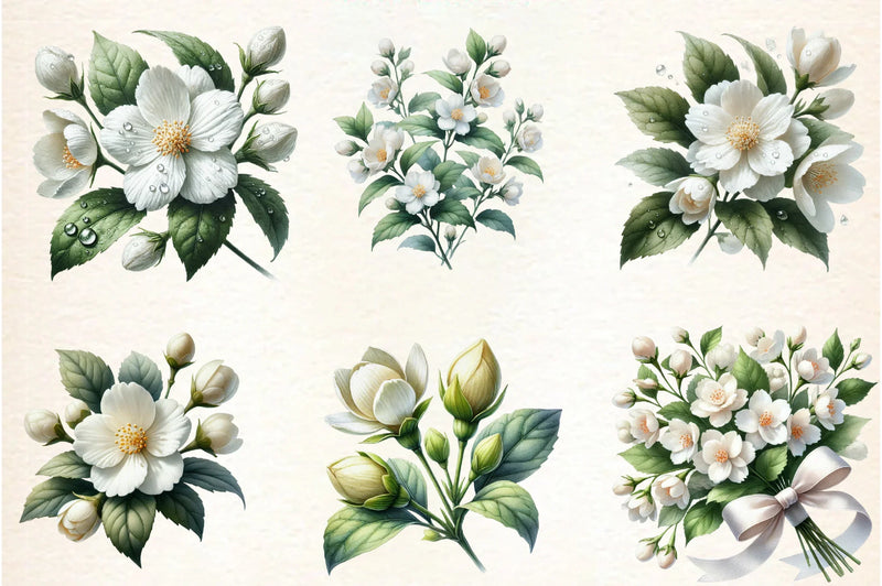 Spring Jasmine Flower Clipart Bundle - CraftNest - Digital Crafting and Art
