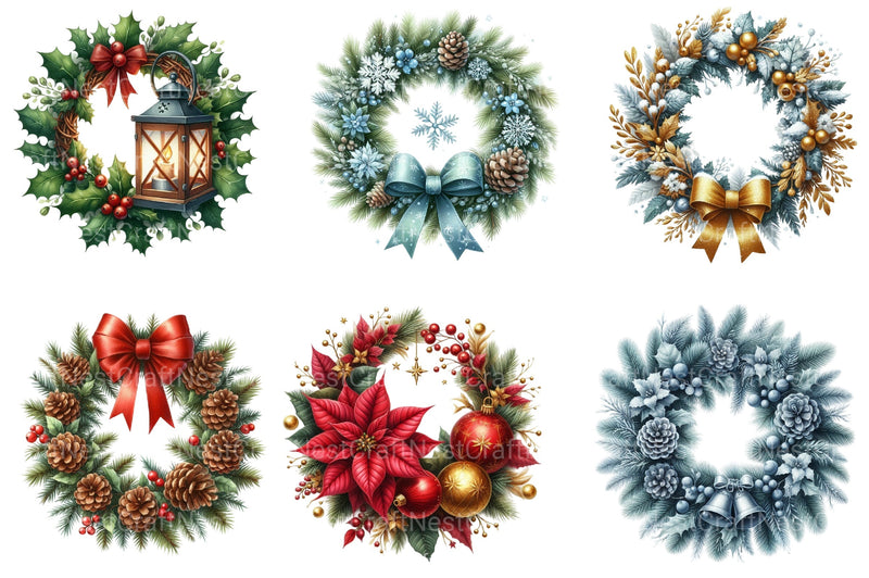 Christmas Wreath Clipart Bundle 99 - CraftNest - Digital Crafting and Art