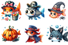 Cute Halloween Fish Clipart Bundle - CraftNest - Digital Crafting and Art