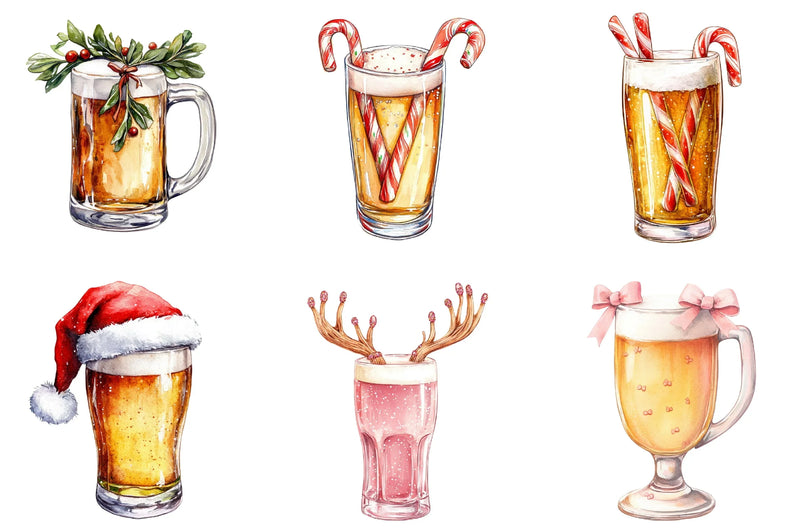 Christmas Beer Clipart Bundle - CraftNest - Digital Crafting and Art