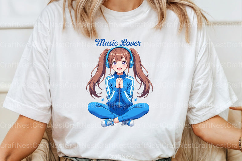 Music Lover Girl Headphones Clipart Bundle - CraftNest - Digital Crafting and Art