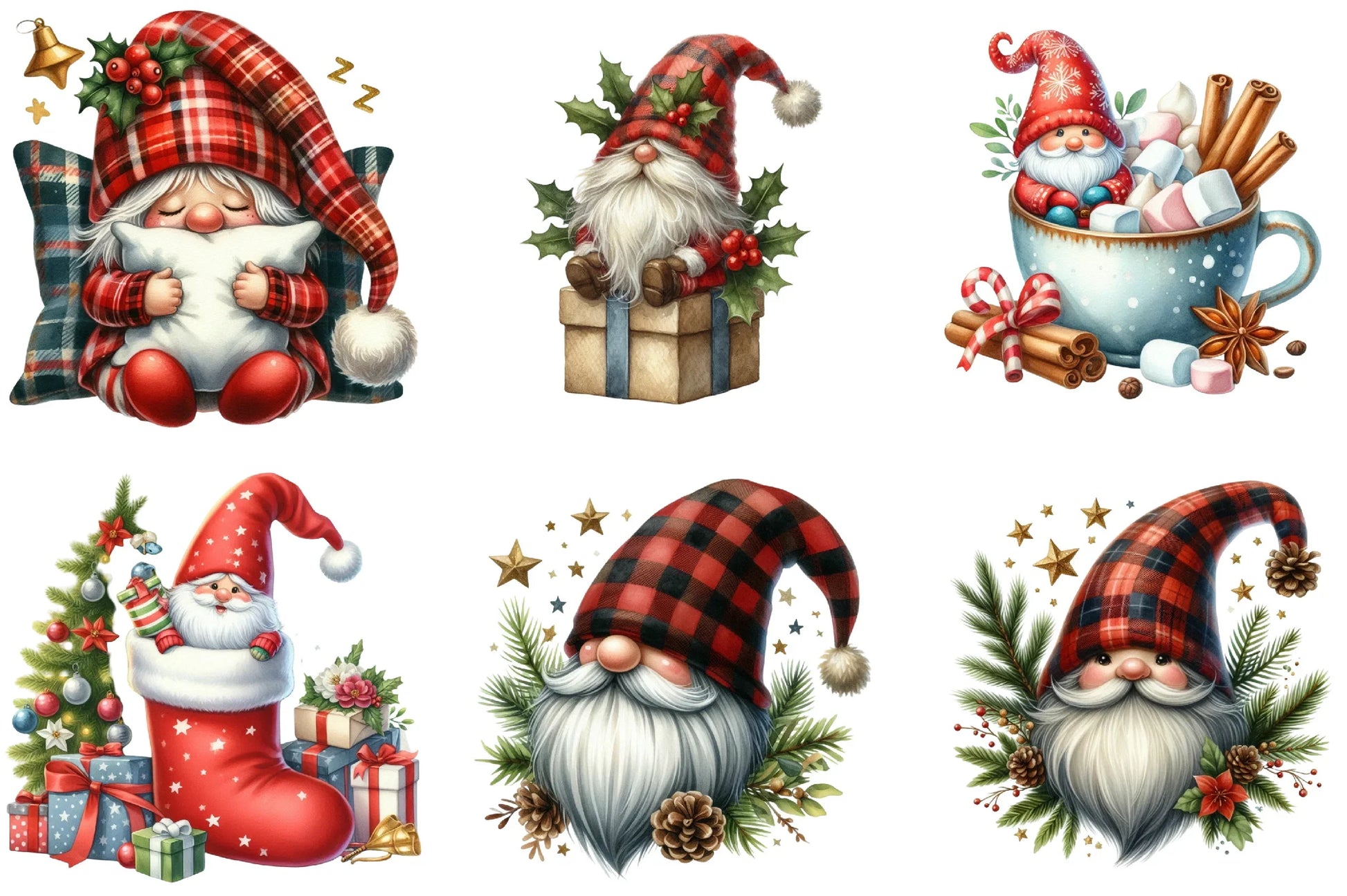 Cozy Christmas Gnomes Clipart Bundle - CraftNest - Digital Crafting and Art