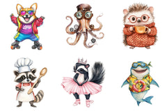 Funky Dressed Animals Clipart Bundle - CraftNest - Digital Crafting and Art