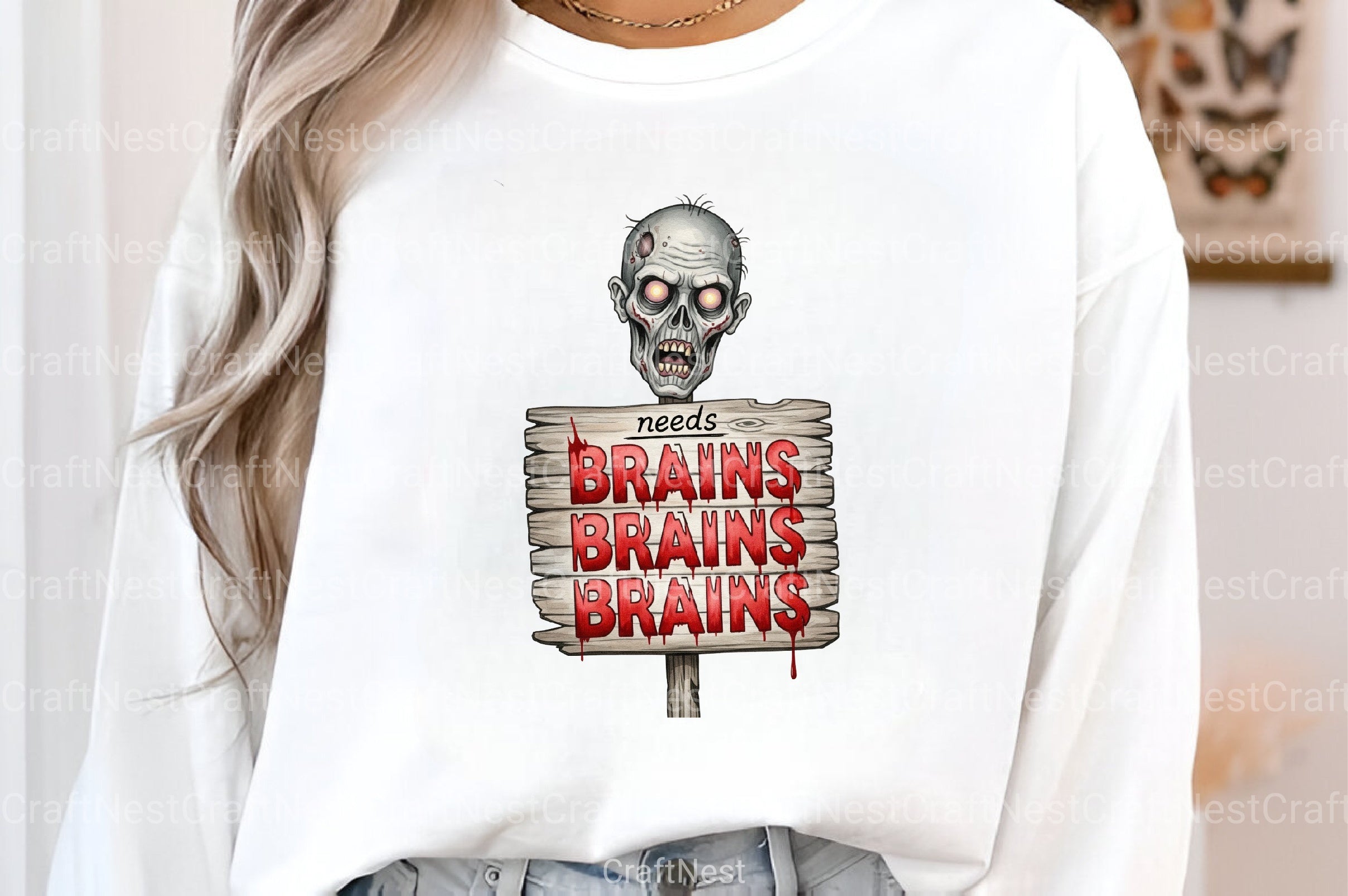 Zombie Brains Illustration Art Clipart Bundle - CraftNest - Digital Crafting and Art