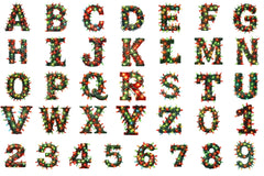 Christmas Lights Alphabet Clipart Bundle - CraftNest - Digital Crafting and Art
