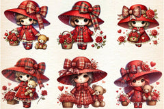 Valentine Cute Girl Clipart Bundle 4 - CraftNest - Digital Crafting and Art