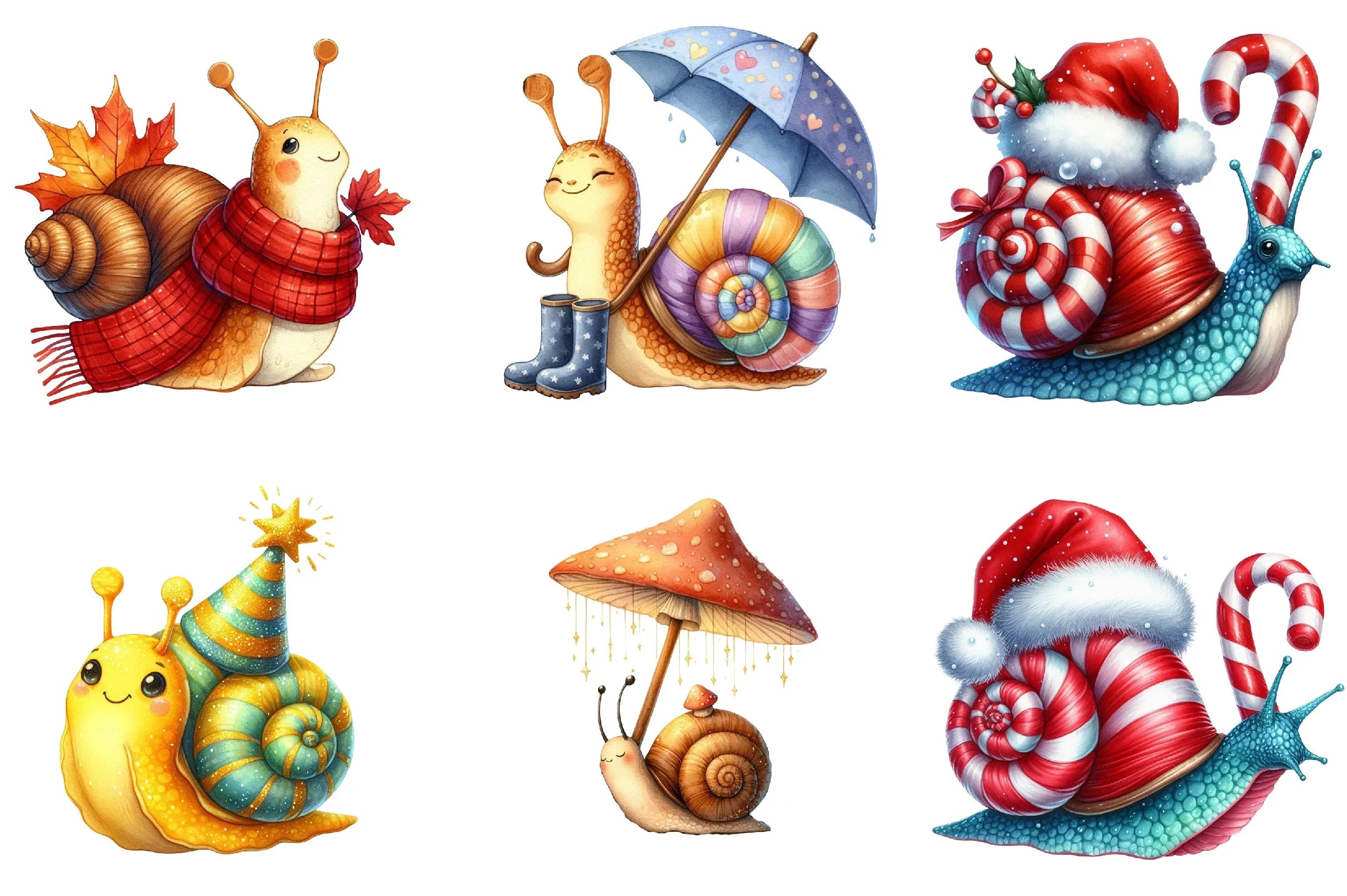 Cute Snail Clipart Bundle - CraftNest - Digital Crafting and Art
