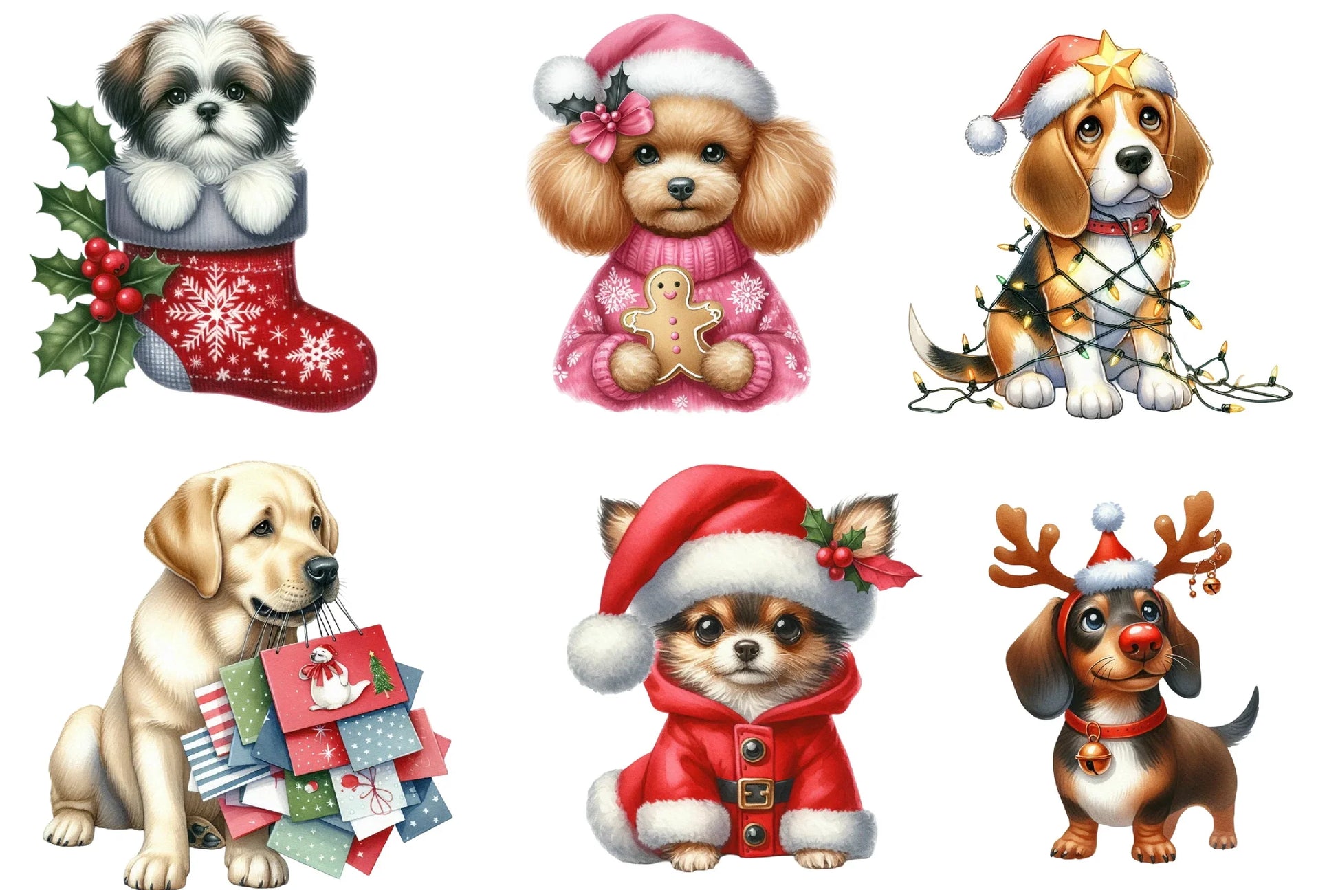 Christmas Dog Clipart Bundle - CraftNest - Digital Crafting and Art