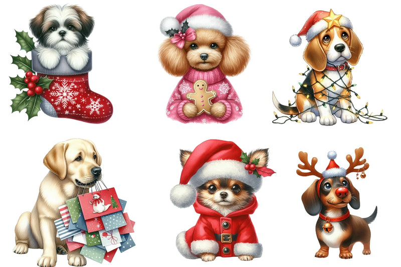 Christmas Dog Clipart Bundle - CraftNest - Digital Crafting and Art