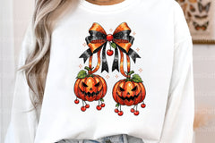 Halloween Pumpkin Cherry Bow Clipart Bundle - CraftNest - Digital Crafting and Art