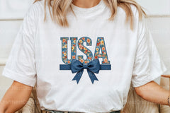 USA 4th of July Coquette Bow Flowers Clipart Bundle 2 - CraftNest - Digital Crafting and Art