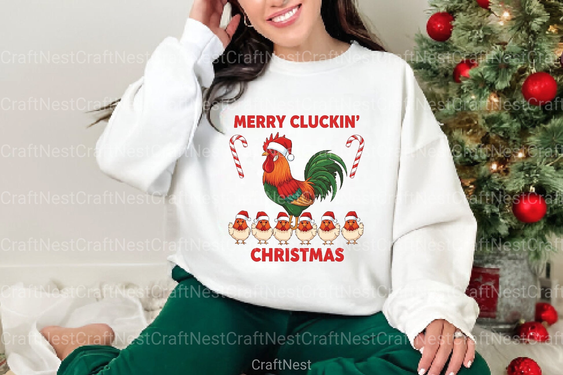 Merry Cluckin' Christmas Clipart Bundle - CraftNest - Digital Crafting and Art
