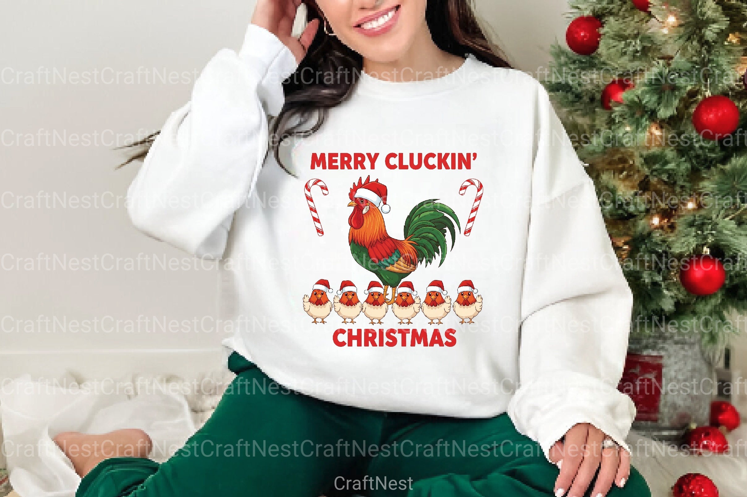 Merry Cluckin' Christmas Clipart Bundle - CraftNest - Digital Crafting and Art