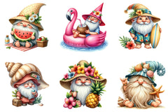 Beach Gnomes Clipart Collection Bundle - CraftNest - Digital Crafting and Art